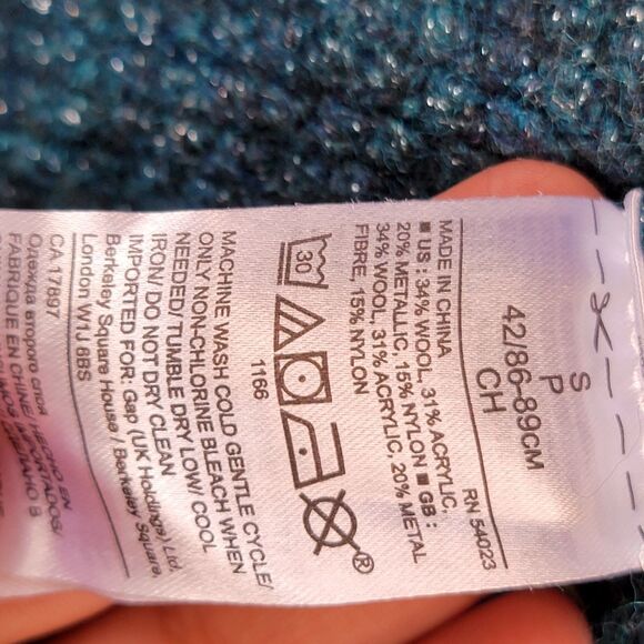 Banana Republic Fine Italian Yarn by Filpucci Emerald Wool Sweater Women's Sz S - Picture 5 of 8